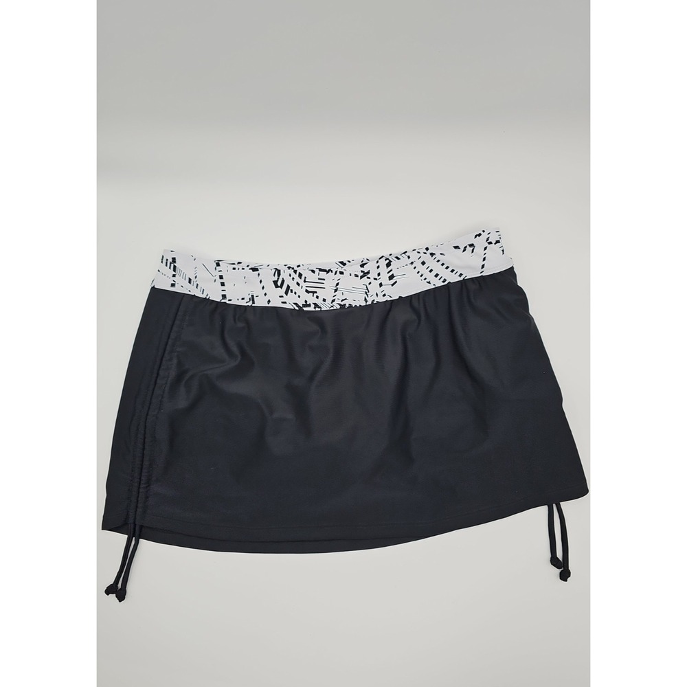 Free Country Black Swim Skirt Bikini Bottom Adjustable Sides Women's Medium